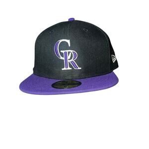 Colorado Rockies on field Cap Hat 8 59Fifty New Era GR Silver Logo Purple Black